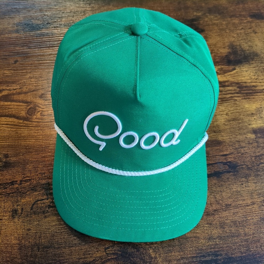 Good Good Golf Green Rope Snapback Hat Script Logo Adjustable Cap